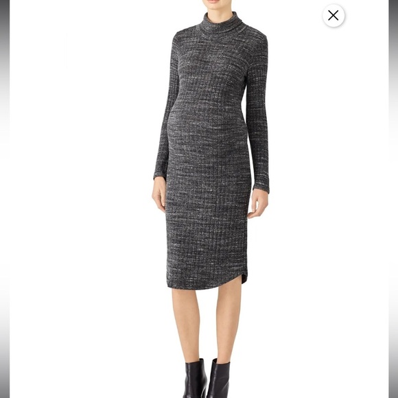 Monrow Mommy Charcoal Grey Women’s Medium Maternity Sweater Dress Turtleneck - Picture 1 of 9